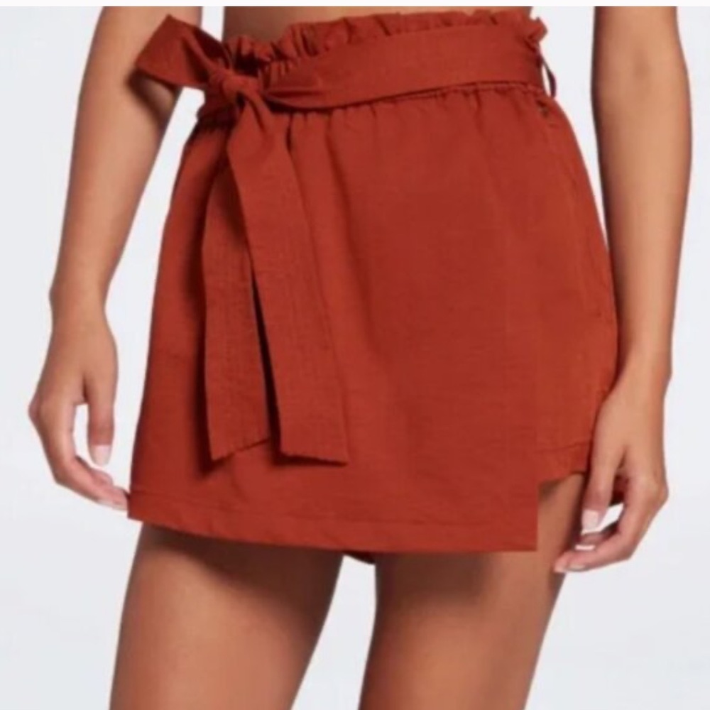 Calia Carrie Underwood Journey Trapunto Paperbag Waist Wrap Skirt Shorts Size M
